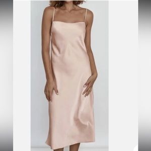 Wilfred Only Coral Satin Slip Dress
